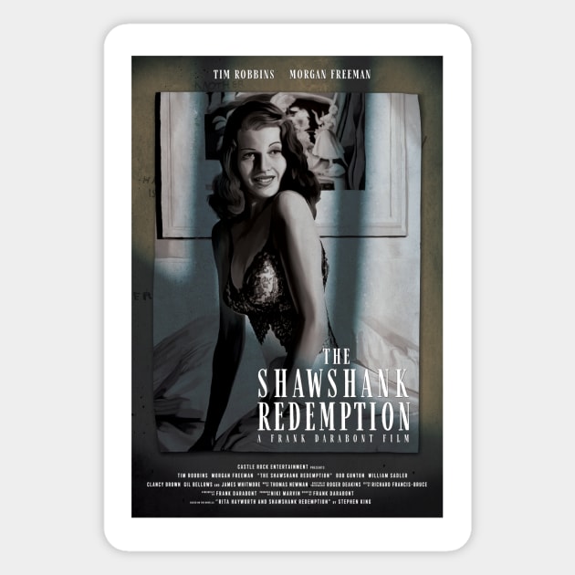 Shawshank Redemption alternative movie poster - Rita Hayworth Magnet by chrisayerscreative